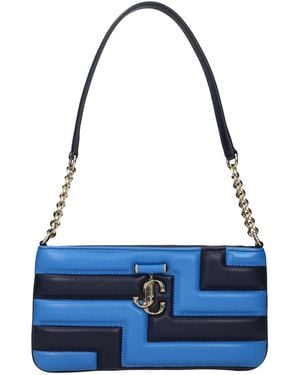 Jimmy Choo Blue Leather Shoulder Bags
