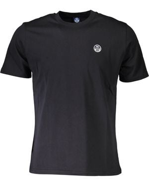 North Sails Elegant Cotton Tee With Logo Applique - Black