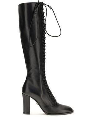 Dolce & Gabbana Dolce & Gabbana Lace-Up Knee-High Boots - Black
