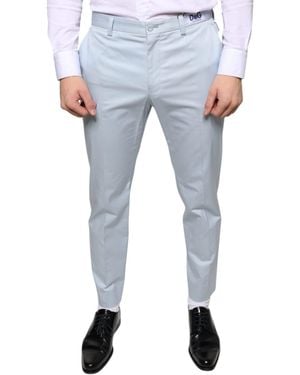 Dolce & Gabbana Cotton Dress Trousers - Blue