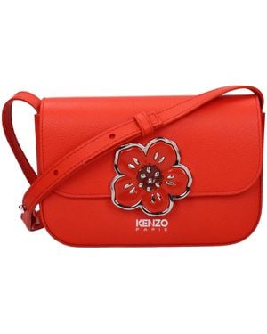 KENZO Red Leather Crossbody Bag