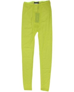Dolce & Gabbana Neon Nylon Logo Lace Leggings Trousers Underwear Elastane - Green
