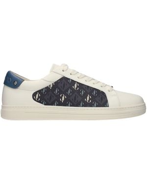 Jimmy Choo Beige Leather Low Top Trainers - Blue