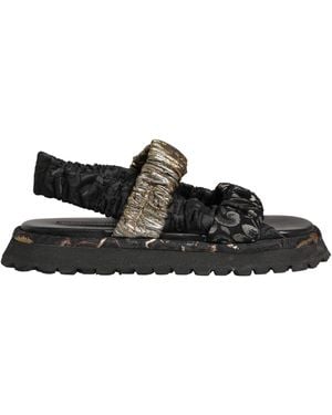 Dolce & Gabbana Black Ruching Detail Flats Men Sandals Shoes