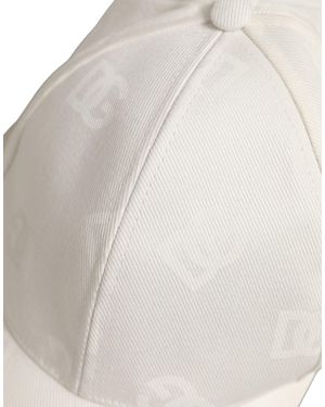 Dolce & Gabbana Men White Cotton Stretch Baseball Capello Hat - Natural