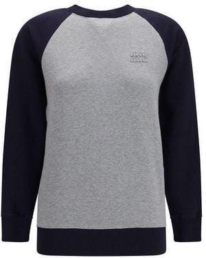 Miu Miu Multicolour Cotton Sweatshirt - Blue