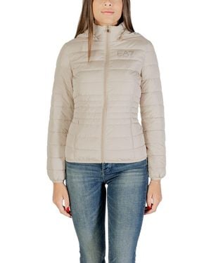 EA7 Beige Polyester Coat - Grey