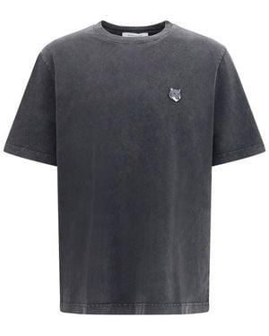 Maison Kitsuné Grey Cotton T - Blue