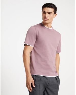Brunello Cucinelli Bicolour Cotton T - Pink
