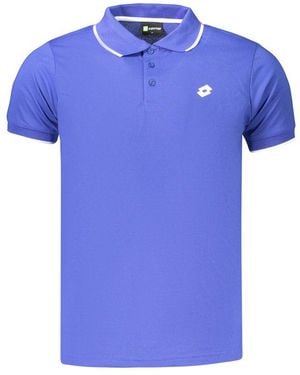 Lotto Leggenda Blue Polyester Men's Polo Shirt