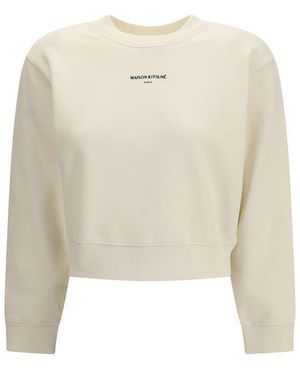 Maison Kitsuné Beige Cotton Sweatshirt - White