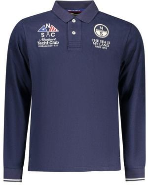 North Sails Blue Cotton Men Polo Shirt