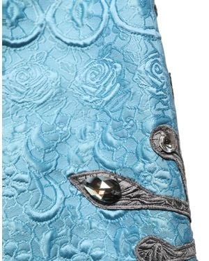 Dolce & Gabbana Blue Jacquard Embroidered A
