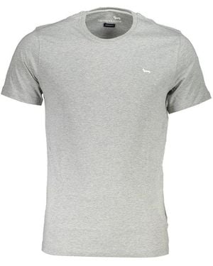 Harmont & Blaine Sleek Round Neck Embroide Tee - Grey