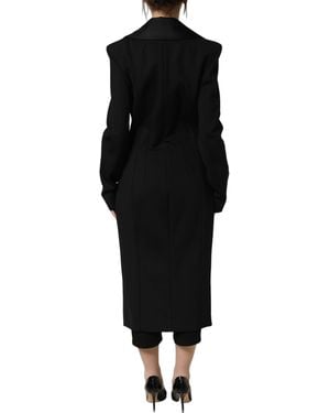 Dolce & Gabbana Black Nylon Double Breasted Coat Jacket