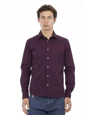 Baldinini Bordeaux Cotton Dress Shirt - Purple