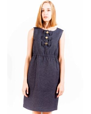 Love Moschino Bow Detail Denim Dress Lo1135 - Blue