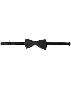 Dolce & Gabbana Silk Adjustable Neck Bow Tie - White