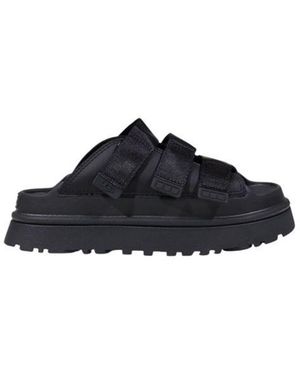 UGG Black Artificial Leather Platform Court Shoes - Blue
