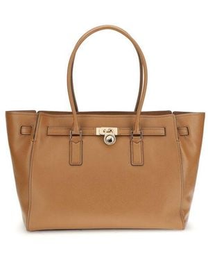 Michael Kors Beige Calf Leather Bos Taurus Shoulder Bag - Brown