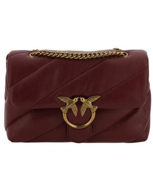 Pinko Multicolor Calf Leather Bos Taurus Shoulder Bag - Purple