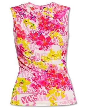 Versace Sleeveless Printed Top - Purple