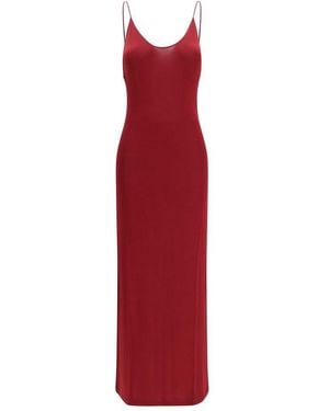 Saint Laurent Bordeaux Viscose Casual Dress - Red
