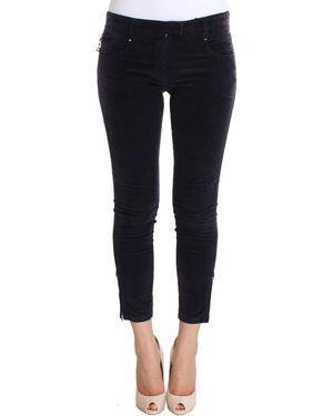 CoSTUME NATIONAL Purple Cropped Corduroys Jeans - Blue