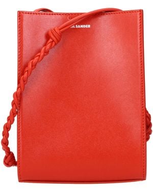 Jil Sander Leather Crossbody Bag - Red
