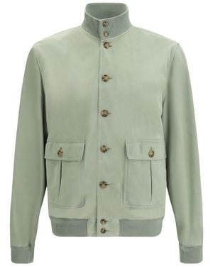Valstar Brown Calf Leather Bos Taurus Bomber - Green