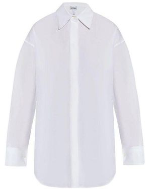 Loewe Draped Cotton Shirt - White