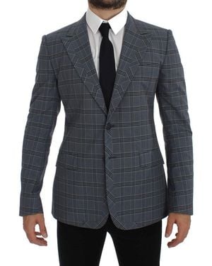 Dolce & Gabbana Plaid Blazer Classic Fit - Blue