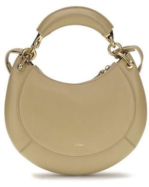 Chloé Beige Calf Leather Bos Taurus Shoulder Bag - Metallic