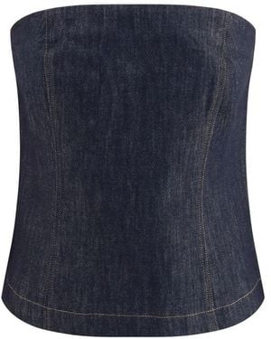 Brunello Cucinelli Blue Cotton Bodysuit