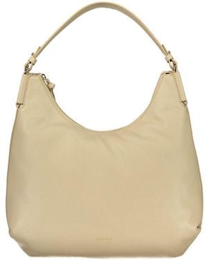 Coccinelle Beige Leather Handbag - Natural
