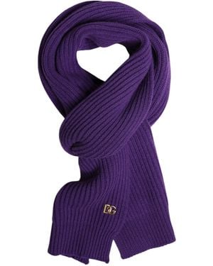 Dolce & Gabbana Dg Logo Neck Warmer Wrap Shawl Scarf - Purple