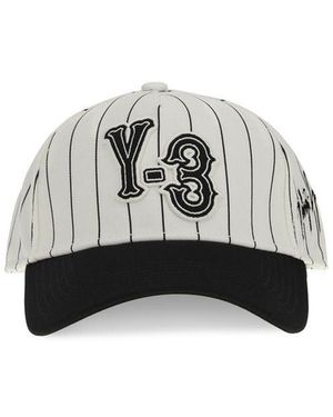 Y-3 White Polyester Cap (baseball Hat) - Uni - Grey