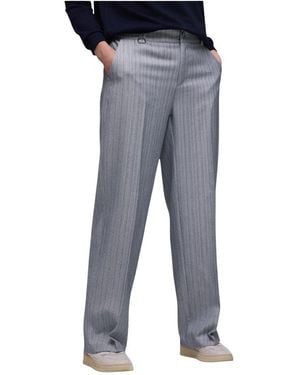Street One Blue Polyester Casual Trousers - Grey