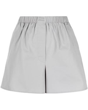 Miu Miu Logo-Embroidered Poplin-Cotton Boxers - Gray