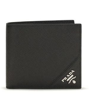Prada Black Calf Leather Bos Taurus Wallet