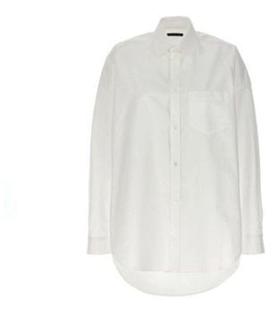 Balenciaga Poplin Oversize Shirt - White