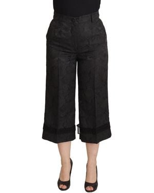 Dolce & Gabbana Floral Culottes Lace Trim - Black
