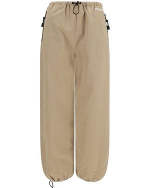 Miu Miu Beige Cotton Athletic Pants - Natural