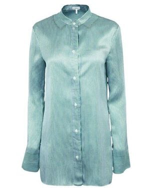Loewe Silk Blend Striped Shirt - Blue