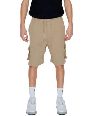 Pharmacy Industry Beige Cotton Bermuda Shorts - Natural