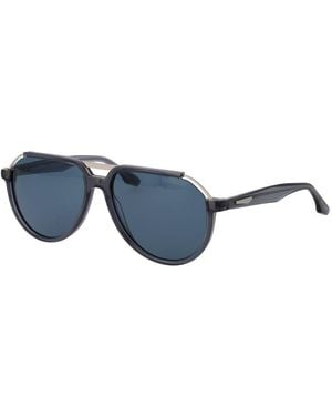 Trussardi Grey Acetate & Stainless Steel Sunglasses - Blue