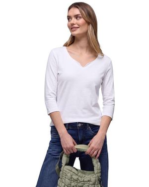 Street One White Cotton Long Sleeve T