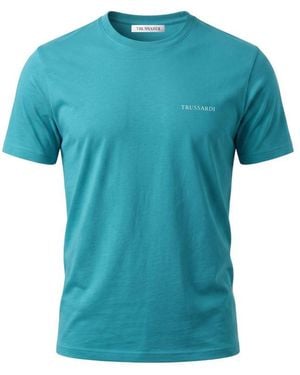 Trussardi Beachwear Cotton T-Shirt - Blue