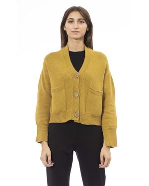 Alpha Studio Merino Wool Cardigan - Yellow