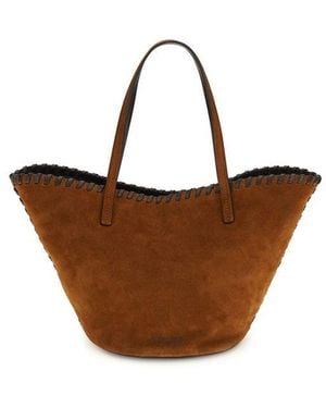 STAUD Brown Calf Leather Bos Taurus Shoulder Bag